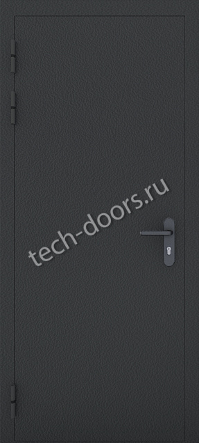Противопожарная однопольная дверь черная 780x2050